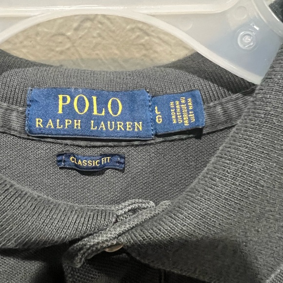 Ralph Lauren Dark Gray Polo Shirt Classic Fit Size L 100% Cotton - Picture 3 of 3